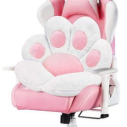 MOONBEEKI Cat Paw Cushion Comfy Kawaii Chair Plush Cushions Shape Lazy Pillow for Gamer Chair 28"x 24" Cozy Floor Cute Seat Kawaii for Girl Worker Gift, Dining Room Bedroom Decorate White