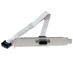 StarTech.com PLATE9M16 16 Inch (40 cm) 9 Pin Serial Male to 10 Pin Motherboard Header Slot Plate, motherboard Serial Port Adapter, Gray