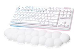 Logitech G715 Teclado Para Gaming Inalámbrico con Iluminación LIGHTSYNC RGB, LIGHTSPEED, Interruptores Linear (GX Rojo) y Reposamanos Para Teclado, Compatible con PC y Mac, Blanco