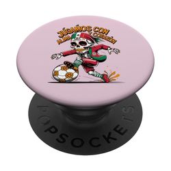 Jugamos con Alma y Corazón – Día de los Muertos Soccer Skull PopSockets Adhesive PopGrip