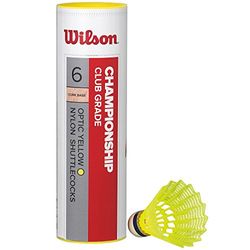 Wilson Championship Badminton Shuttlecocks 79 (Very Fast Speed), Yellow, One Size, 6 Pack