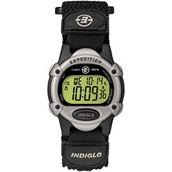 Timex Expedition, relógio unissexo adulto, de pulseira digital com correia rápida, T47852, Preto/tom prateado, Expedition Chrono/alarme/temporizador