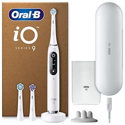 Oral-B 4210201443858 iO 9 Witte Elektrische Tandenborstel, 3 Opzetborstels, 1 Oplaadreisetui, Ontworpen Door Braun,Wit