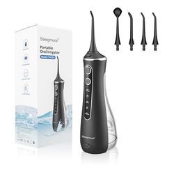Sawgmore Jet Dentaire Hydropulseur, Irrigateur Oral Professionnel avec 4 Modes et 4 Buses de Rechange, Rechargeable USB, Étanche IPX7 Eau Orale Flosser Nettoyage des Dents Idéal pour Les Voyages à la