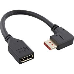 InLine® DisplayPort 1.4 adapterkabel ST/BU, 8K4K, rechtshoek, zwart/goud, 0,15 m