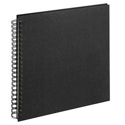 walther Design Photo Album Black 30 x 30 cm Spiral Album Linen, Cloth SA-510-B
