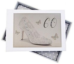White Cotton Cards SHU60T Mini 60th Birthday Photo Album - Silver