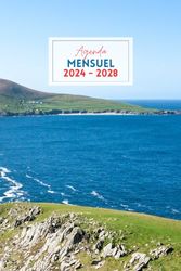 Agenda Mensuel A5 2024-2028: Planificateur mensuel 5 ans 60 mois, du 1er janvier 2024 au 31 décembre 2028 | 1 mois sur 2 pages, semaine du lundi au dimanche