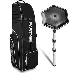 Partage golf resväska med stödssystem, golf resväska för flygbolag, 900D slitstark Oxford – svart