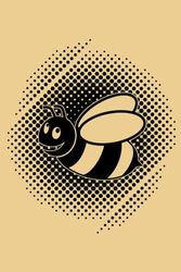 BEE HALFTONE EFFECT: journal, lined, 120 pages, 6x9 inches, matte finish cover, notebook, diary gift, no bleed