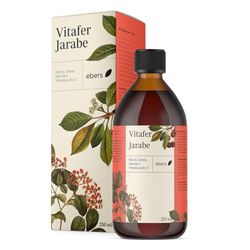 Ebers Vitafer Jarabe 250 ML, Adultos (+12 años) | Astenia y falta de hierro | Sabor a regaliz | Base con prebióticos