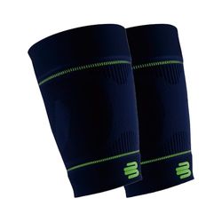 Bauerfeind, 1x Vendas de compresión de deporte para las piernas, Unisex, Adecuadas para ambas piernas, Para deportes de pelota o de resistencia, Fortalecimiento de los músculos, Talla S largo, Azul marino, 29345721500031