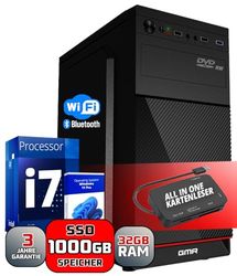 GMR Ultra i7 Business Office PC Snelle rekenmachine, 32 GB RAM, 1000 GB SSD, DVD±RW, USB 3, Windows 11 Prof, wifi Bluetooth