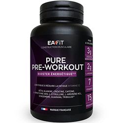 EAFIT - Pure Pre Workout - Creatine monohydrate - L-Arginine - Vitamines (vitamine C, vitamine E, vitamines B) Minéraux (zinc,magnesium) - Fruits Rouges - Poudre à préparer dans un shaker - 330g