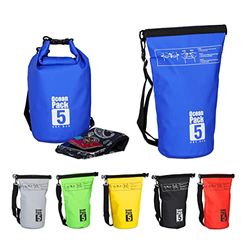 Relaxdays Sac étanche Ocean Pack 5 litres léger compact extérieur kayak ski sport voile snowboard, bleu