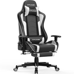 GTPLAYER Chaise de Gamer avec Repose-Pieds, Haut-Parleur Bluetooth, Chaise Ergonomique de Bureau, Chaise de Bureau, Chaise en PC, Dossier réglable, capacité de Charge de 150 kg,