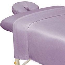 ForPro Professional Collection Premium microvezel 3-delige massagelakenset, lavendel, ultralicht, vlek- en kreukbestendig, inclusief massagevlak en hoeslaken en massage-gezichtssteunhoes