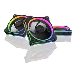 ASUS PRIME MR120 ARGB (Noir) – Lot de 3 ventilateurs de boîtier 3 en 1 (120mm PWM, 20 ARGB LED, vitesse du ventilateur de 1600 tr/min, débit d'air de 58 CFM, cadre de 28 mm d'épaisseur, Aura Sync RGB)