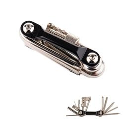 Avilia 11-in-1 multifunctioneel fietsgereedschap, tasformaat, reparatieset voor fiets, 7 x 4 x 2 cm, zilver
