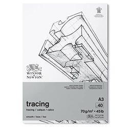 Winsor & Newton - Bloc de papel de calco, 40 hojas, A3, 70 g, 100% libre de ácido, FSC, imprimible con grano fino para trazado preciso, papel para arquitectos