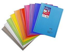 Clairefontaine 386401C Un Cahier à Spirale Koverbook - 24x32 cm - 160 Pages Grands Carreaux - Papier Blanc 90 g - Couverture Polypro Couleur Aléatoire