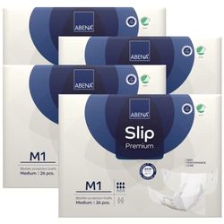 ABENA Slip Premium All-In-One Incontinence Pads For Men and Women, Eco-Labelled Pads - Medium 1, 70-110cm Waist, 2000ml Absorbency, 4x 26PK