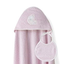 Baby Hooded Cape ręcznik z kapturem z pawilinem - Sweet Moon Pink