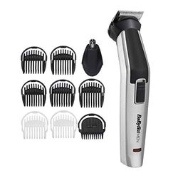 BaByliss - Recortadora múltiple de titanio 10 en 1, kit de aseo facial y corporal, recortadora de nariz, cuchillas de titanio ultra afiladas