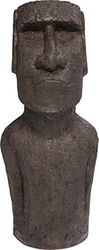 Kare Design Deco Object Easter Island, Brown, Ceramic, Handmade Statue, Gift Idea, Table Decoration, Room Decor, Decorative Home Accessories, 80x34x26 cm