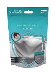 Simply Sanitize Reusable Light Grey Fabric Face Mask NM003