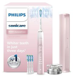 Philips Sonicare DiamondClean 9000 - Brosse à dents électrique avec application, Édition spéciale, capteur de pression, socle de charge, rose, modèle HX9911/79