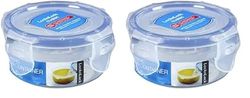 Lock & Lock HPL931 Round Storage Container - Clear/Blue, 100 ml (Pack of 2)