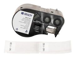 Brady Étiquettes en vinyle auto-protégé étiqueteuses BMP41/BMP51/BMP53/M511 - 110 Étiquettes imprimables adhésives - Noir sur blanc, transparent (25,40 mm (l) x 63,50 mm (H)) - M4-51-427