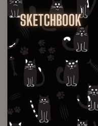 Black Cat Sketchbook: Black Cat Pattern Sketchbook, Black Cat Pattern Notebook Journal for Kids teens and adults, Drawing notebook for writing and ... Paper Pad 8.5" x 11" - Notebook 100 Pages