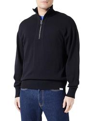 JACK & JONES JCOCOLLECTIVE Knit Half Zip, zwart, S