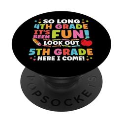 Hola 5º Grado Hasta luego 4º Diversión Graduación Vuelta al PopSockets PopGrip Adhesivo