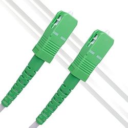 Elfcam - 30 m fiberoptisk kabel för Orange Livebox, Box Red SFR och Bouygues Telecom Bbox, SC/APC till SC/APC Simplex Enkelläge OS2 9/125μm LSZH, vit