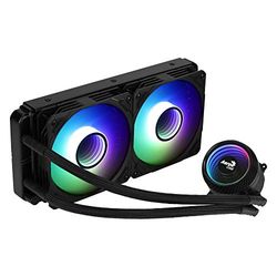 Aerocool MIRAGEL240, Refrigeración Líquida CPU, 2 Ventiladores 12cm ARGB, TDP 400W, Negro