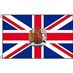 AZ FLAG - Drapeau Royaume-Uni avec armes - 150x90 cm - Drapeau Anglais - Uk - Grande Bretagne 100% Polyester Avec Oeillets Métalliques Intégrés - Pavillon 110 g