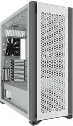 Corsair 7000D AIRFLOW Chasis para PC ATX Full-Tower, Panel Frontal con Un Caudal de Aire Elevado, Tres Ventiladores de 140 mm Incluidos con Repetidor PWM, Espacioso Interior, Blanco