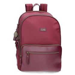 El Potra Wool Casual Black 22 x 25 x 10 cm Polyester and PU Black Casual Backpack, Bordeaux, pc Backpack