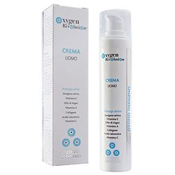 OXYGEN REVOLUTION Crème pour homme nutriant à base d'oxygène et ozone avec acide hyaluronique et Collagène, hydratant, riche en principes actifs, profondeur pénétration dans la peau, 50 ml