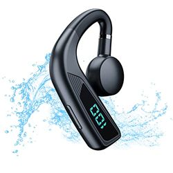 STFMHEZ Casque à Conduction Osseuse, Stéréo Bluetooth 5.2 sans Fil à Conduction Osseuse Écouteurs avec Micro, 30 Heures Durée de Lecture, Oreillette Bluetooth Sport IP5 Etanche, Écran LED, Noir