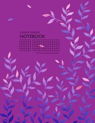 Graph Paper Notebook 1/5 Inch Squares: 8.5 x 11 Large Composition Book Quad Ruled for Math / Science | Gradient Watercolor Floral Design Purple