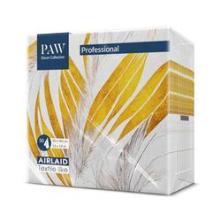 PAW - Serviette de Table Papier - Airlaid (40 x 40 cm) I 50 Pièces I Idéal pour Mariage, Baptême, Communion, Anniversaire I Serviettes en Tissu de Décoration de Table I Plumes d'Ange