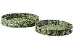 GOURMET - GREEN ROUND TRAY BASKETS SET 1/2