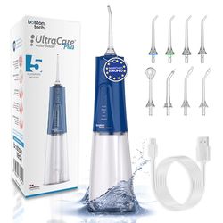Idropulsore Dentale Portatile UltraCare Plus | Elimina Placca Cura Tartaro Gengive Ortodonzia | 5 Modalità Regolabili | 8 Ugelli Serbatoio 300 ml | Irrigatore Orale Professionale Certificato CE FDA
