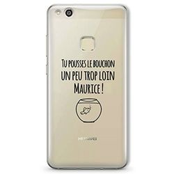 Zokko P10 Lite fodral "You driver The Little Too Loin Maurice" - mjukt genomskinligt bläck svart