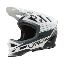 O'NEAL | Casco de Bicicleta de montaña | MTB Downhill | Aberturas de ventilación para el Flujo de Aire, Carcasa Exterior de ABS | Casco Blade POLYACRYLITE Delta V.23 | Adulto | Blanco Gris | Talla L