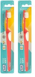 TEPE Cepillo de dientes Nova suave, para adolescentes y adultos, con mango ergonómico y antideslizante (Paquete de 2)